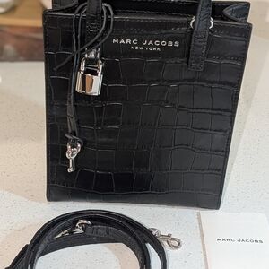 Marc Jacobs Black Croc-Patterned Tote